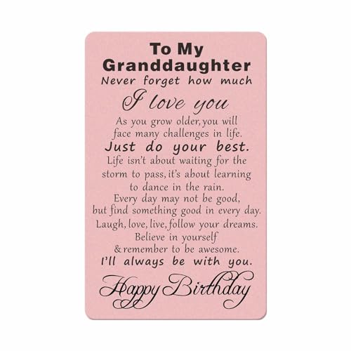TANWIH Granddaughter Birthday Cards, Happy Birthday Granddaughter, Inspirational Gift for Granddaughter Birthday