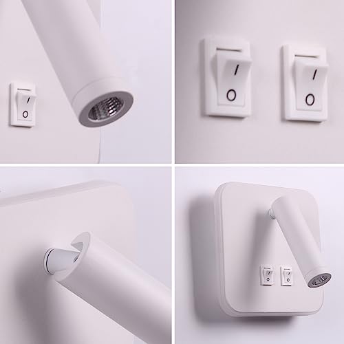 Image of Wall Wash Light White Bed LED with Interior Wall Adjustable Spotlight Reading lamp Wall lamp for Hallway Bedroom Stairs Hotels Indoor Bedside Lamp 3000K (3W + 10W)