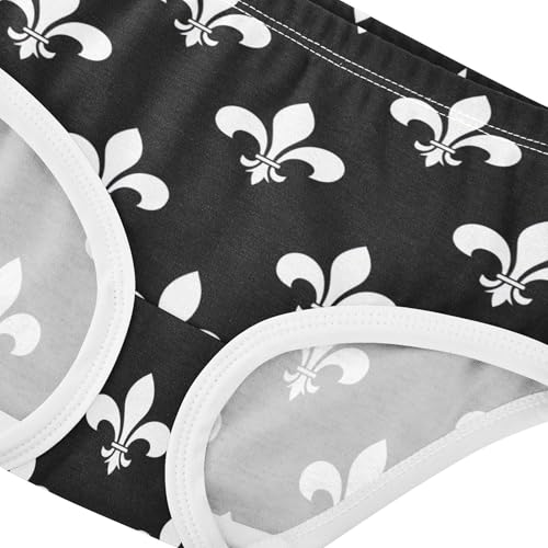 White Symbols Carnival Black Girl Panties Cute Toddler Girls Underwear Cotton Fun Print Underpants Briefs 2t4