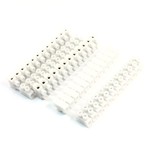 uxcell 5Pcs 2 Rows 12P Wire Connector Screw Terminal Barrier Block 300V 20A