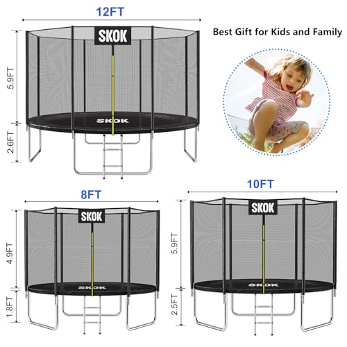 Image of SKOK Trampoline for Kids,400LBS Outdoor Trampoline with Net-ASTM Approved Trampoline for Children and Adults