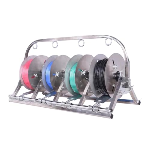 Evita enredos de cables con este estante de carrete de alambre resistente de 4 niveles 2