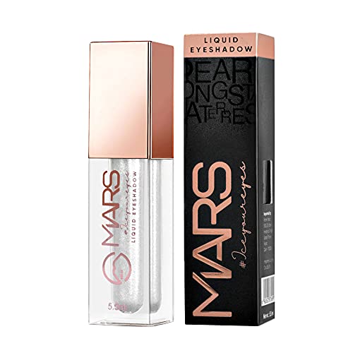 Image of MARS Metallic Liquid Glitter Eyeshadow | Waterproof & Highly Pigmented | Smooth Glide Formula (5.5ml) (01-Moon Glow)
