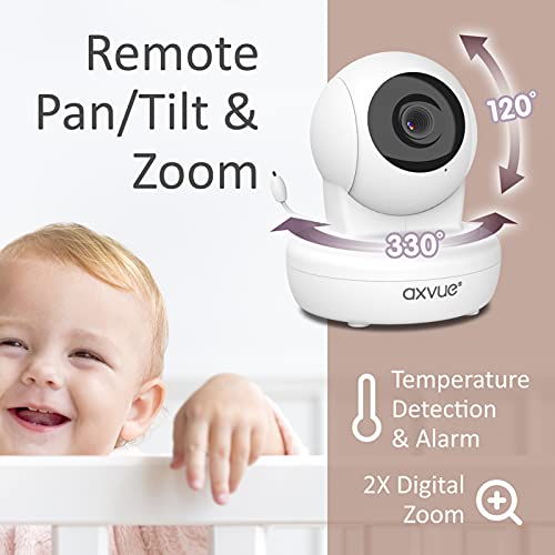Axvue Video Baby Monitor With 4.3" Lcd Screen (High Resolution) And Remote Pan-Tilt-Zoom Camera Infrared Night Vision Extended Battery Long Range 1,000 Feet #TOP3