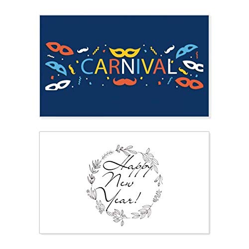 Tarjeta de Venecia con máscara de barba ideal para felicitar el Año Nuevo en Carnaval