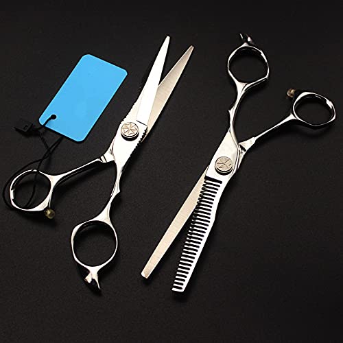 Forbici per tagliare i capelli, 6 pollici professionali 440c Forbici per capelli con manico corto Taglio da barbiere Cesoie per diradamento Forbici da parrucchiere