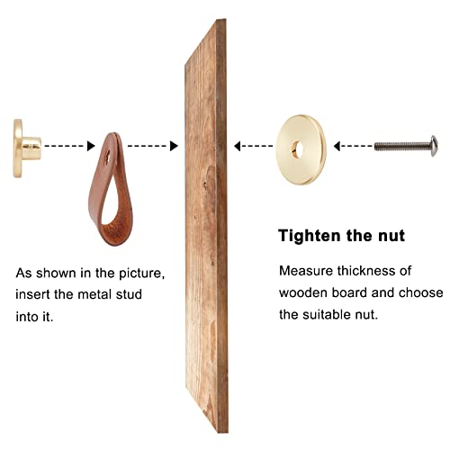 Poignées en cuir véritable faites à la main pour commode élégante - 6