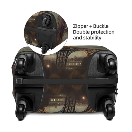 Eiffel Tower Luggage Cover Elastic Washable Suitcase Cover Anti-Scratch Suitcase Protector Spandex Luggage Protector Travel Baggage Covers for 18-32 inch Luggage4