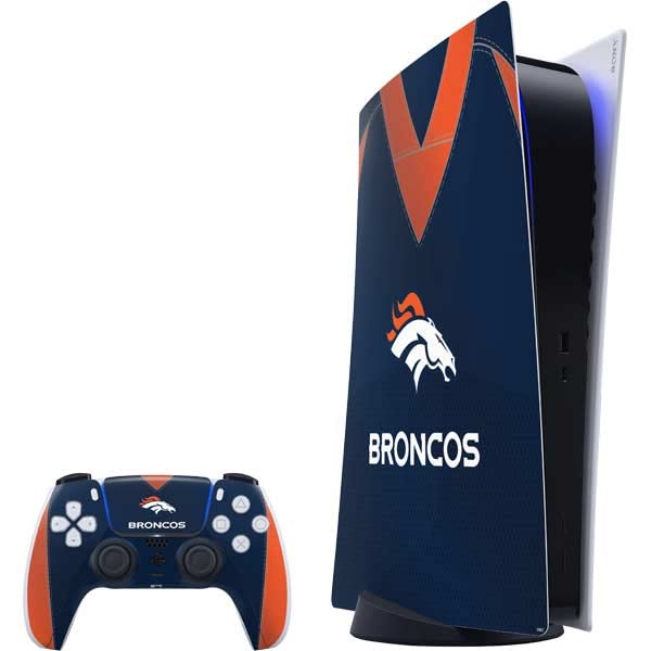 Skinit Decal Gaming Skin Compatible with PS5 Digital Edition Bundle - Officially Licensed NFL Denver Broncos Team Jersey Design