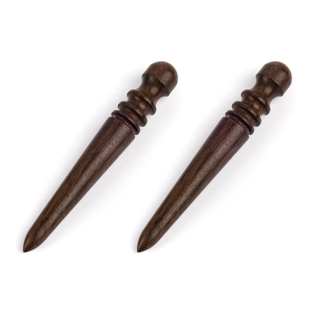 Jnchdghwa Wood Color 2X Leather Burnisher Tool Ebony Wood Leather Edge Burnisher Tapered Wooden Sticker Polished Grinding With 4 Grooves