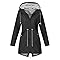 Coupe Vent Femme Impermeable Veste Imperméable Femme Capuche Veste de Pluie Longue Coupe Vent Manteaux Imperméables avec Capuche et Poche Manteau Zippé Vêtements Grande Taille d'Extérieur