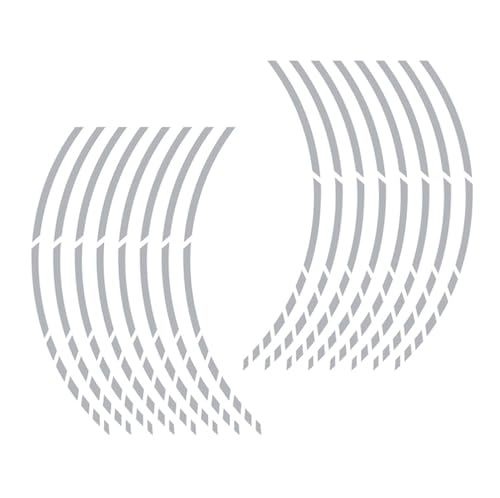 FENIQG Motorrad Felgen Aufkleber Für Aprilia RSV Mille/R 2004-2008, Seitenstreifen Klebestreifen Dekorstreifen für 16" - 19" Zoll Reifen Hohe Sichtbarkeit von der Seite,Silver