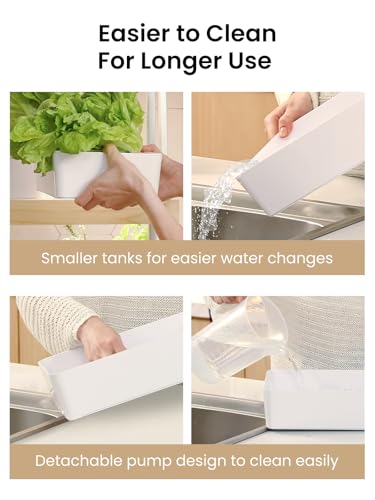 GROWNEER HydroEasy1.0 Hydroponic Growing System, 2-Tier Indoor Garden with Full-Spectrum LED Grow Lights, 32 Pods, Solid Wood Design, Independent Water Circulation, Ideal for Vegetables, Herbs, Pine