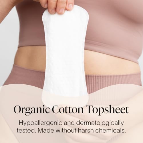 Image of Cora 100% Organic Cotton Topsheet Period Liners (72 Long Period Liners) | Extra Thin Breathable Panty Liners, Long Length, Regular Absorbency, Pillow-Soft, Organic Feminine Care