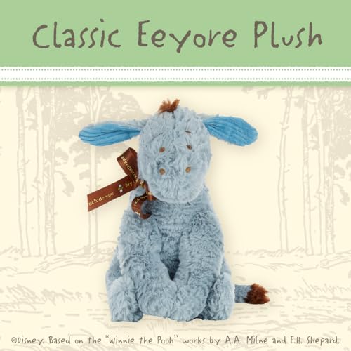 Disney Baby Classic Winnie the Pooh and Friends Stuffed Animal, Eeyore 9 Inches, 1 Count (Pack of 1), Gray,brown,blue2