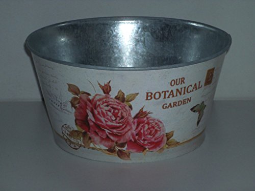 Portavaso Vaso Fioriera in zinco Motivo Botanical