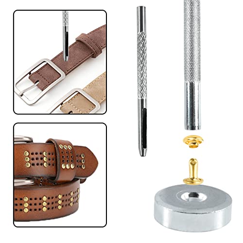 Coobigo GZ015 200Sets 6Mm Double Round Cap Leather Rivets, Tubular Metal Rivets Spikes Studs thumb #3