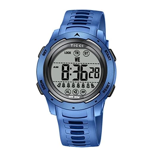 TICCI Men Women Unisex 8 Alarm Vibrating Watch Medication Aids Vibra Alert Pill Reminder Waterproof Big Digits (Blue)