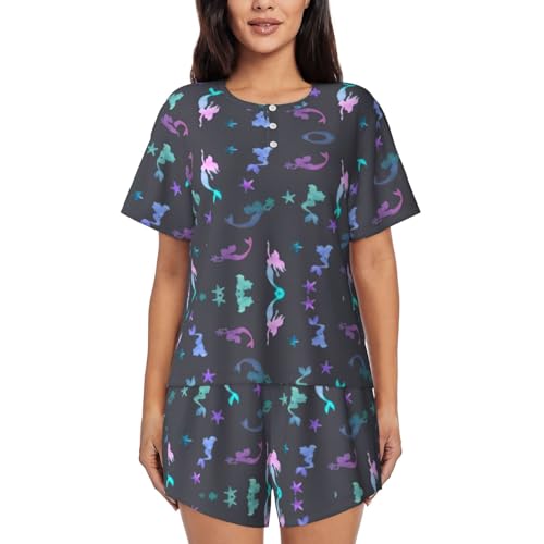 Pyjama sirène contre la chaleur nocturne ensemble 2 pièces ample anti-transpiration