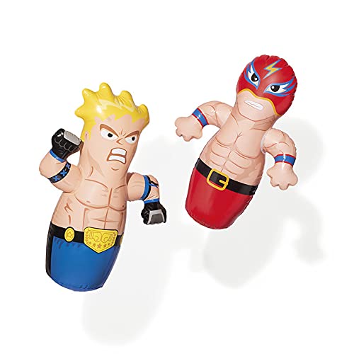 BATYCAB Intex Inflatable 3D Punching Bop Bag For Kids, Boxing Action Figures Inflating Blow Up Boxer and Wrestler Fun Toy for Boys & Girls, 3years and up (WRESTLER)