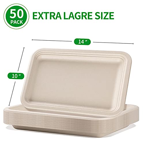 Bloomoon 50 Pack 14 Inch Disposable Food Trays thumb #1