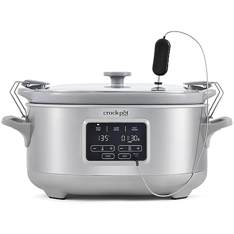 Crockpot Programmable 7-Quart Cook & Carry Slow Cooker with Sous Vide, Stainless Steel Cover