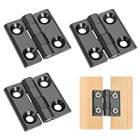 3 Pcs Metall Klapp Scharnier, 40mm × 40mm Verbinder Scharnier, Schwarz Zinklegierung Scharnier, Abnehmbares Scharnier für Türen, Schrank, Fenster