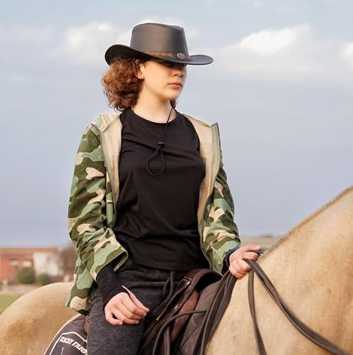 Image of HADZAM Leather Cowboy hat Shapeable into Outback hat, Australian Hats for Men & Women