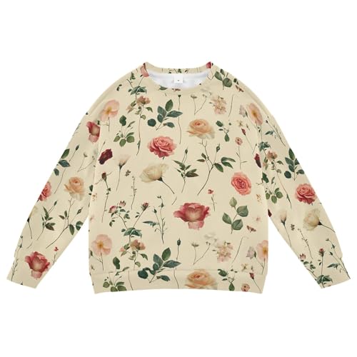 JUNZAN Unique Rose Beige Kids Boys Hoodie Sweatshirt Fleece Boys Sweat Shirt Athletic 4T