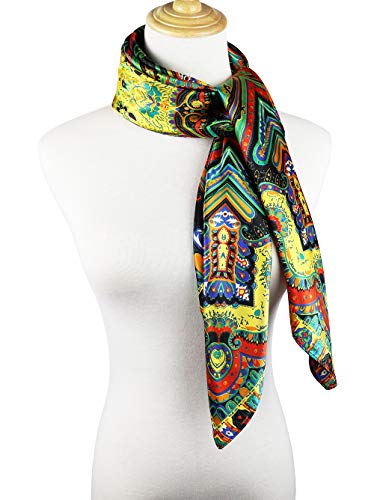 Image of Women's 35 inch Satin Square Silk Like Hair Scarves and Wraps Headscarf for Sleeping | Silk Feel Neckerchief, Hair Scarf, Fashion Bandana, Headscarf, Headband, Hair Wrap Sleeping, Daily Fashion Styling
