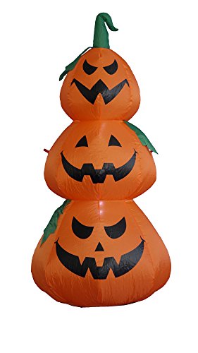 BZB Goods 4 Foot Tall Illuminated Halloween Inflatable Jack-O-Lantern Stack Decoration