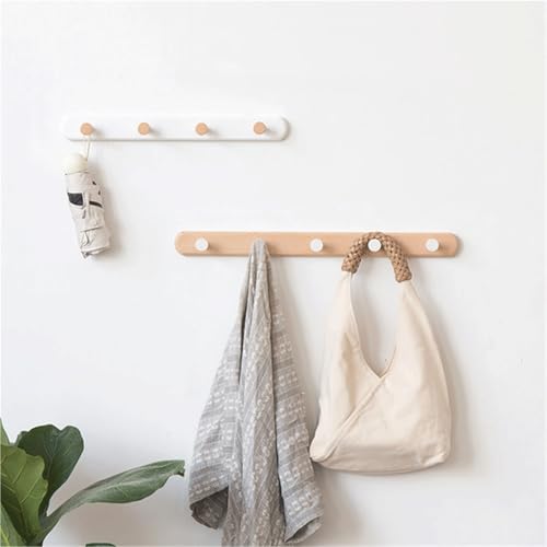 Perchero pared de madera sostenible con soportes resistentes de diseño creativo 7