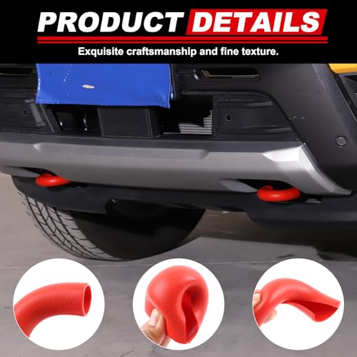 DIYUCAR Auto Front Abschlepphaken Abdeckung Kompatibel mit Ford Ranger 2023 2024 2025 2026 Frontstoßstange Abschlepphaken Schutz Abdeckung Gummi Anhängerkupplung Abdeckung Außenzubehör (Rot)