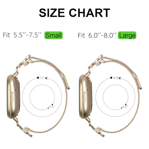 Band Compatible with Fitbit Sense/Sense 2 Versa 3/Versa 4 for Women Stainless Steel Magnetic Strap Adjustable Four Leaf Clover Watch Bands.