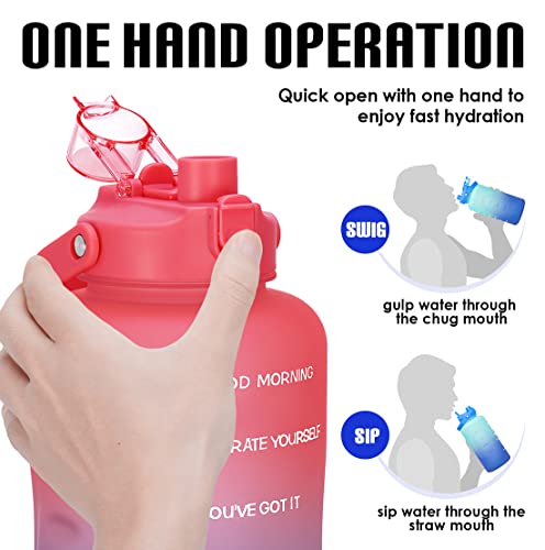 Hydropal Water Bottles With Straw, 128 Oz Gallon Water Bottle Water Jug Bpa Free Leak-Proof Sports Bottle With Times To Drink Perfect For Fitness Gym Camping Outdoor (128Oz Fabled Sunset) #TOP3