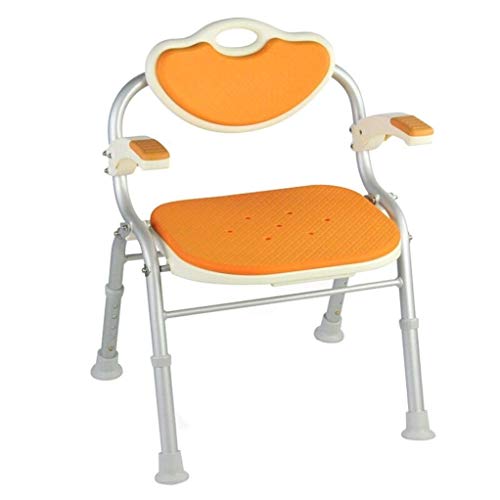 Silla de ducha plegable Home Essentials y taburete de baño ajustable color naranja 2