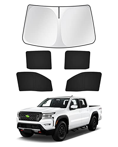 Image of Canvcle Windshield Sun Shade for 2022-2025 2026 Nissan Frontier Accessories Side Rear Window Shade Cover Sun Visor Shield Privacy Cover Keep Vehicle Cool Black 5PCS