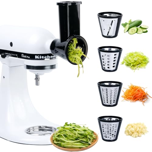Trancheuse et râpe à déchiqueteuse compatible avec le mixeur Kitchen Aid, 4 lames, râpe à fromage