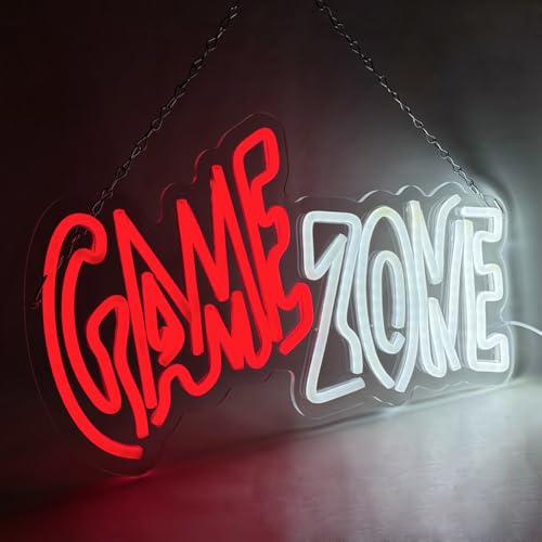 Image of Game Zone Neon Sign, LED Gamer Sign Light for Wall Decor, Gaming Neon Sign for Boy Teen Room Wall Decor, USB Powered Game Room Neon Light for Gamer Boys Teens Men Friends Gift