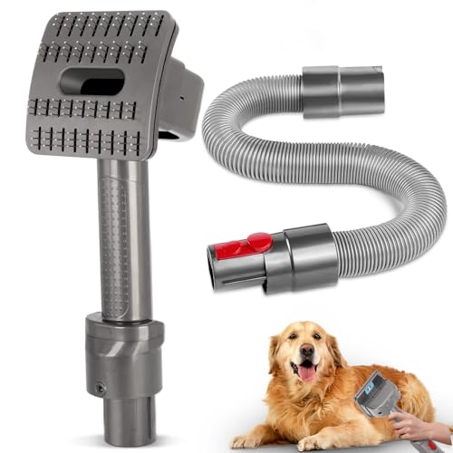 Groom Tool for Dyson Pet dog Attachment Brush compatible with Dyson V7 V8 V10 V11 V15 Vacuum Cleaners,with Trigger Lock & Extended Vacuum Hose