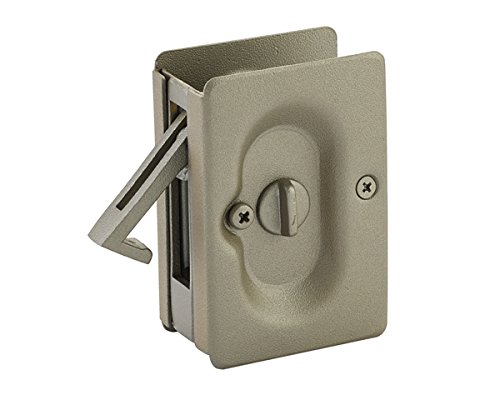 Cerraduras para puertas corredizas de bolsillo Emtek disponibles en paso y privacidad con 12 opciones de acabado (Privacidad, Cromo pulido US26) miniatura 2