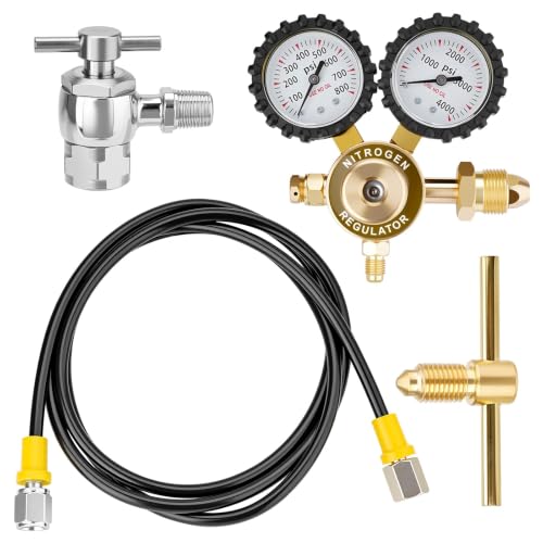 Sejaede Nitrogen Regulator Kit 4000PSI Nitrogen Shock Fill Tool with No-Loss Schrader Chuck & Gauge for Shock Absorbers Compatible with Dirt Bike ATV UTV Honda Kawasaki Yamaha