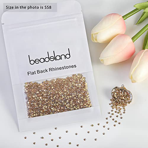 Image of Beadsland Flat Back Crystal Rhinestones,Golden Shadow, SS8, 1440pcs