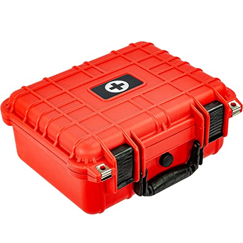 Image of Eylar Large 13.37 Inch Hard Protective Medical Case EMT First Responder and First Aid Service Storage Box, Waterproof, Dustproof, Shockproof with Foam (Red)