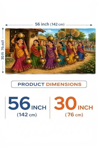 Image of REXOTEX Premium Printed Kitchen Sink Curtain | Kitchen Under Sink Curtain | Decorative Cabinet Cover | Washable & Dustproof | Modern Curtain (1, Women Water Pots)