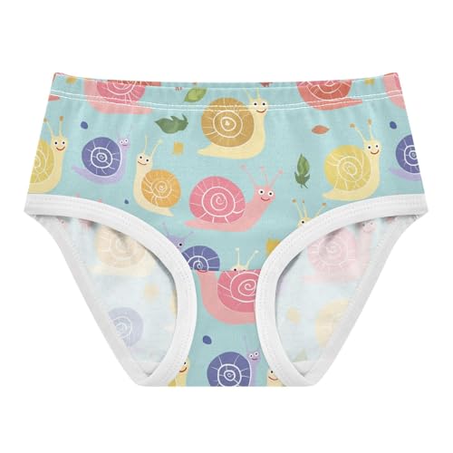 Wusikd Cute Snails Girls' Underwear Cotton Girls Briefs Soft Toddler Underwear 2T