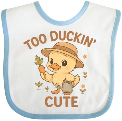 inktastic Too Duckin' Cute Adorable Duck Gardening Art Baby Bib