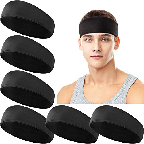 6 Pieces Running Headbands Sports Headbands Mens Sweatband Cooling Headbands Moisture Wicking Sweatband for Cycling Workout Basketball Yoga Men and Women Summer Indoor Outdoor
