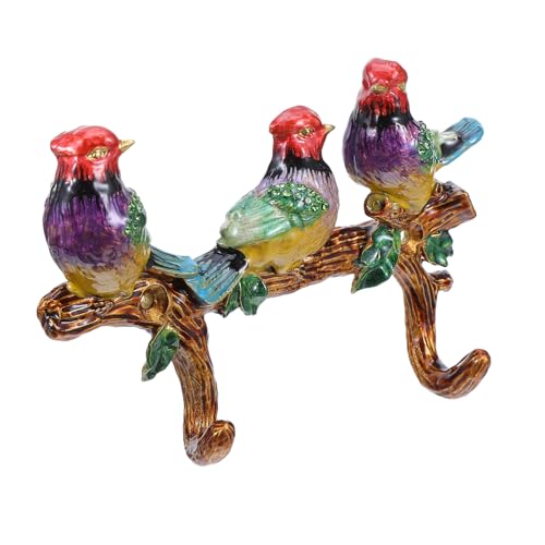 Zerodeko Ganchos Decorativos de Pared con Diseño de Pájaro Rama de Colgadores de Pared de Esmalte Vintage para Toallas Abrigos Bolsas y Llaves Montaje Fácil para Entrada y Armario