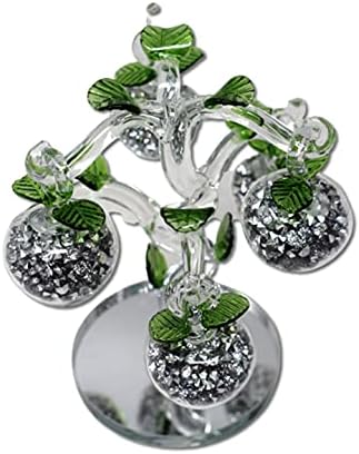 Glass Sparkle Ornament Bling Crushed Diamond Gift |Decorative Crystal Glass Apple Tree for living room home decoration | Crushed Diamond Display | Wedding Anniversary, Birthday Present, Home Decor